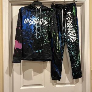 Unspeakable Women's Splatter Hoodie and Joggers Set - Black, Blue, Pink, Green